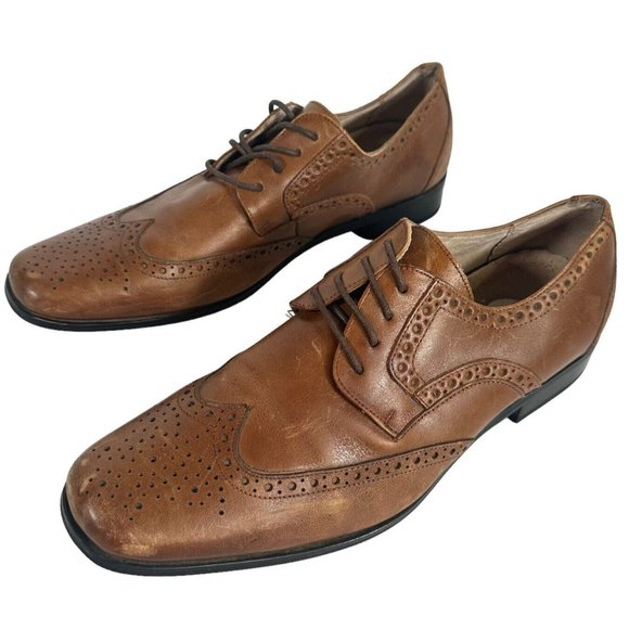 Stacy Adams Mens Dress Shoes Size 7.5M Leather Upper & Linings 24738-221 Brown - Picture 4 of 9